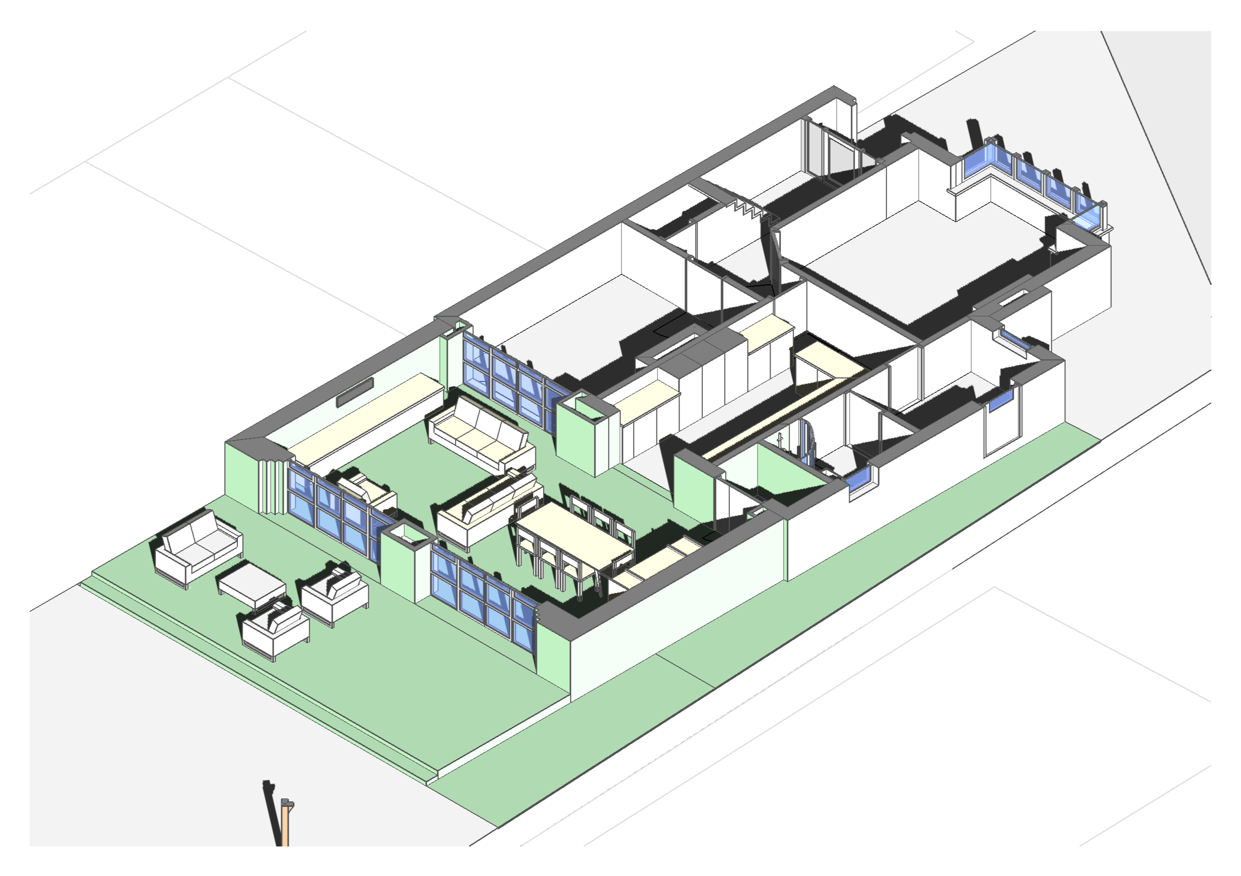 Plan' showing rear extension proposal