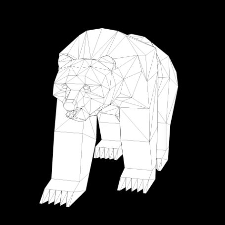 Geometric line drawing of a Brown Bear